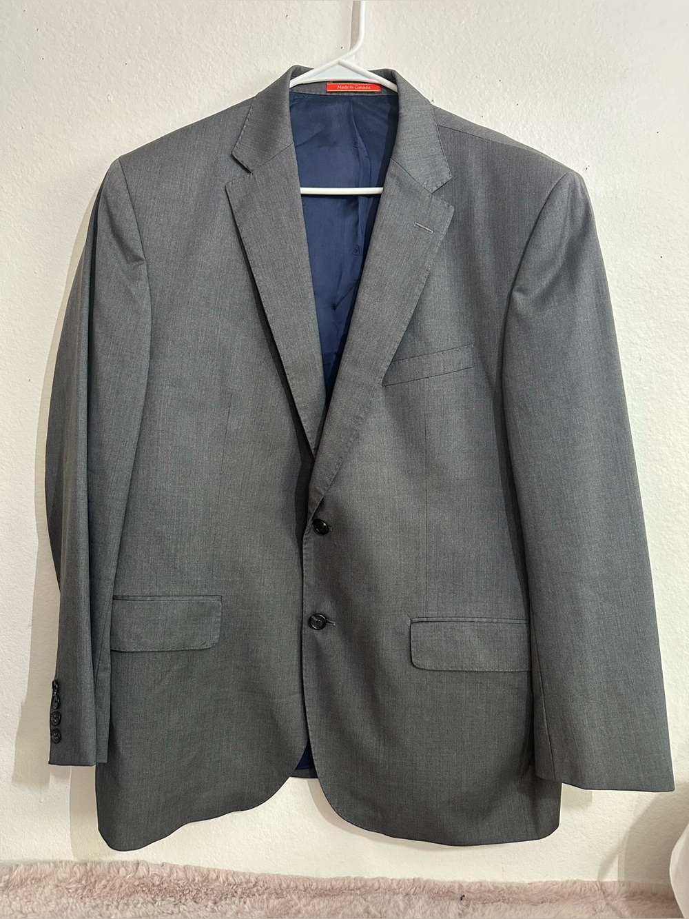 Loro Piana x Cremieux  Tailored Gray Two-Button Men's Suit Blazer